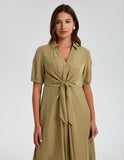 Allovin Spread collar V-neck Short sleeves Dress