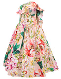 Allovin Vestido floral informal de vacaciones de verano para niña pequeña Hawaii 