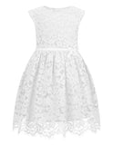 ALLOVIN Toddler Girl A-Line Wedding Lace Dress