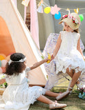 ALLOVIN Vestido de encaje de flores para bautizo de niña pequeña