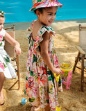 Allovin Vestido floral informal de vacaciones de verano para niña pequeña Hawaii 